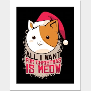 Christmas Meow Cat Posters and Art